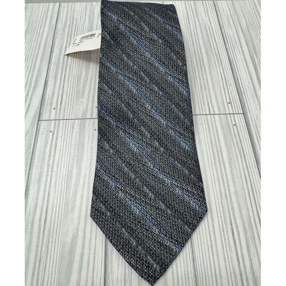 Jhane Barnes Men’s Necktie 100% Silk Handmade Gray Blue Formal Tie Designer - Picture 1 of 4